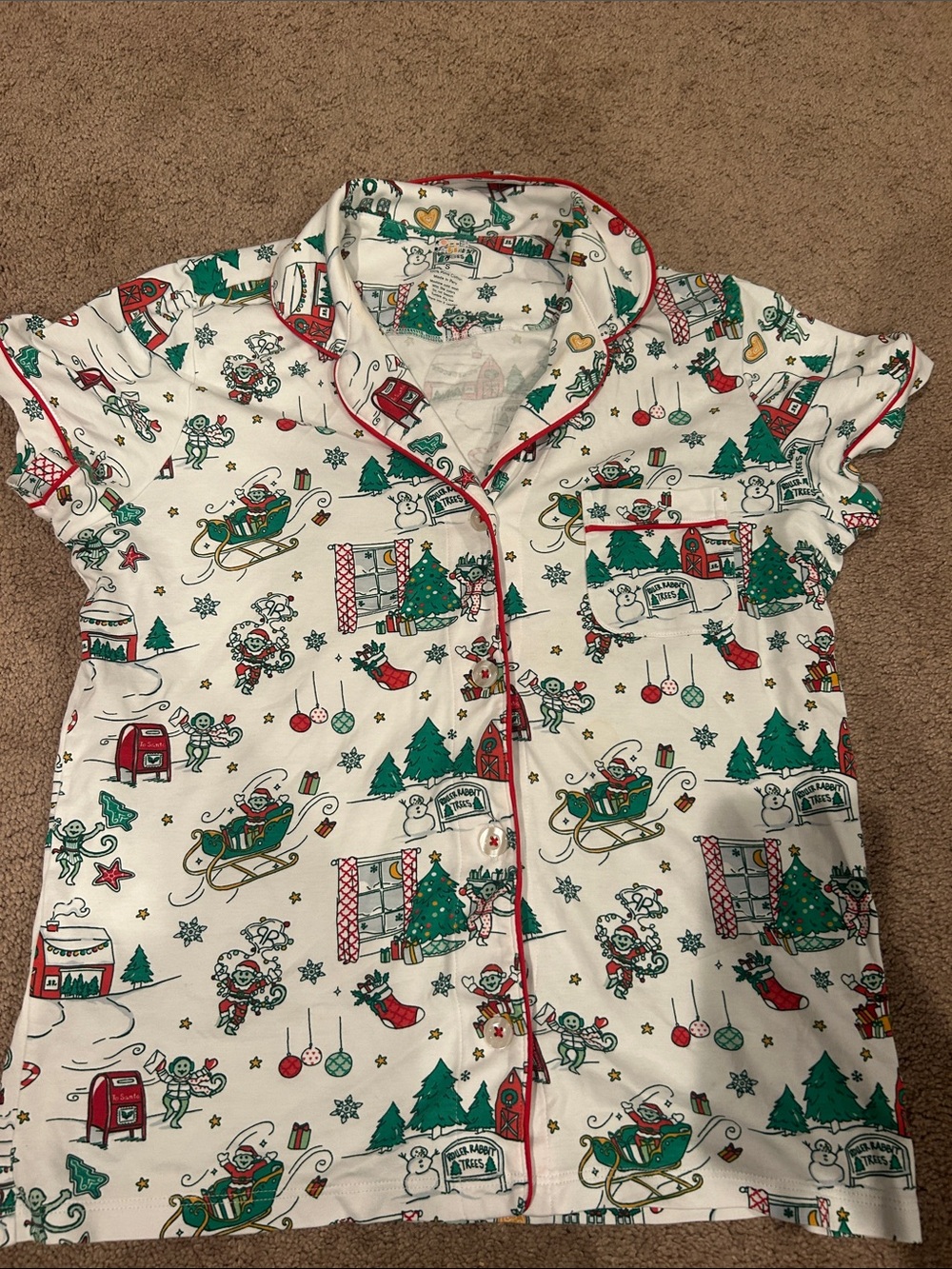 Roller Rabbit Monkey Mas Polo Pajamas Christmas print